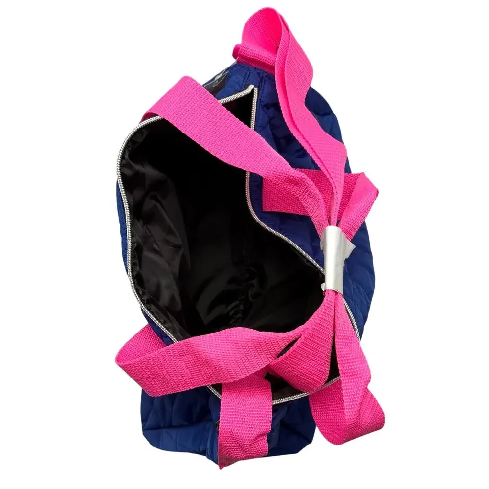 Live Justice Pink Blue Quilted Duffel Gym Dance Bag NWT 18x10x8